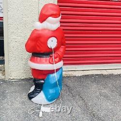 Vintage General Foam Plastics 33 Santa With Blue Present Blow Mold