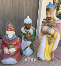 Vintage General Foam Plastics Blow Mold 9-Piece Nativity Manger Scene