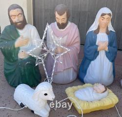 Vintage General Foam Plastics Blow Mold 9-Piece Nativity Manger Scene