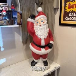 Vintage General Foam Plastics Santa Claus Waving Blow Mold Lighted 40