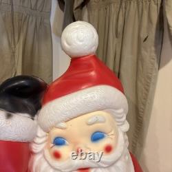 Vintage General Foam Plastics Santa Claus Waving Blow Mold Lighted 40