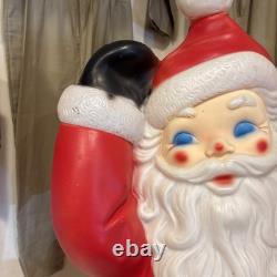 Vintage General Foam Plastics Santa Claus Waving Blow Mold Lighted 40