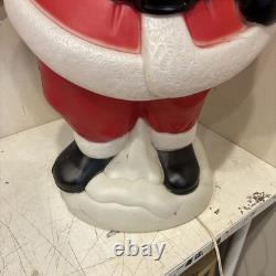 Vintage General Foam Plastics Santa Claus Waving Blow Mold Lighted 40