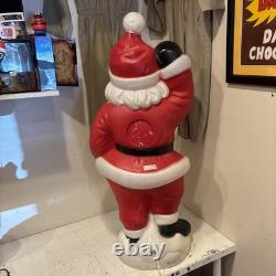 Vintage General Foam Plastics Santa Claus Waving Blow Mold Lighted 40