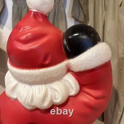 Vintage General Foam Plastics Santa Claus Waving Blow Mold Lighted 40