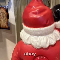 Vintage General Foam Plastics Santa Claus Waving Blow Mold Lighted 40