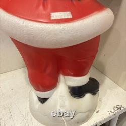 Vintage General Foam Plastics Santa Claus Waving Blow Mold Lighted 40