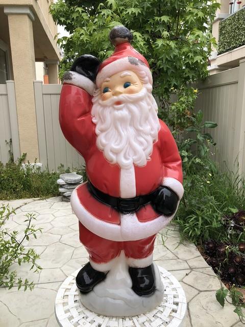 Vintage General Foam Plastics Santa Claus Waving Blow Mold Lighted 40- Works