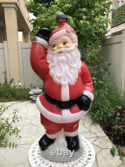 Vintage General Foam Plastics Santa Claus Waving Blow Mold Lighted 40- WORKS