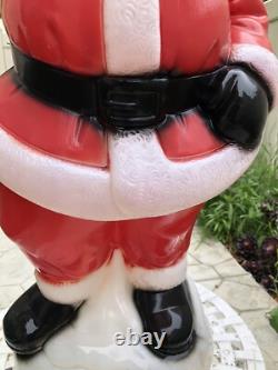 Vintage General Foam Plastics Santa Claus Waving Blow Mold Lighted 40- WORKS