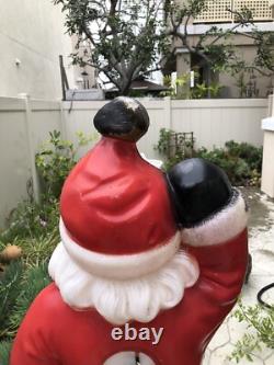 Vintage General Foam Plastics Santa Claus Waving Blow Mold Lighted 40- WORKS