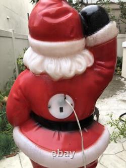 Vintage General Foam Plastics Santa Claus Waving Blow Mold Lighted 40- WORKS