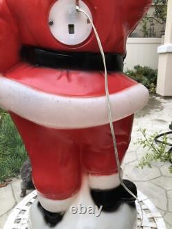 Vintage General Foam Plastics Santa Claus Waving Blow Mold Lighted 40- WORKS