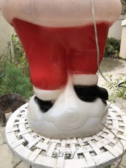 Vintage General Foam Plastics Santa Claus Waving Blow Mold Lighted 40- WORKS