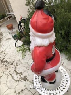 Vintage General Foam Plastics Santa Claus Waving Blow Mold Lighted 40- WORKS
