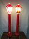 Vintage General Foam Set Of 2 Blow Mold Lamp Post Red Christmas Lamppost