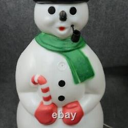 Vintage General Foam Snowman Blow Mold with Pipe & Candy Cane Made in USA 34