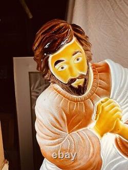 Vintage Grand Venture Mary Joseph Jesus Blow Mold Lighted Christmas Decoration