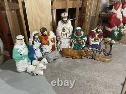 Vintage Grand Venture Nativity Set 11 Piece Christmas Lighted Blow Mold