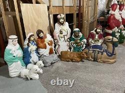 Vintage Grand Venture Nativity Set 11 Piece Christmas Lighted Blow Mold