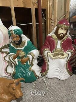 Vintage Grand Venture Nativity Set 11 Piece Christmas Lighted Blow Mold