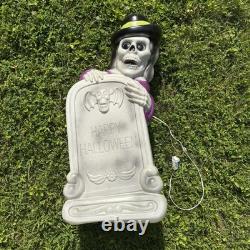 Vintage Grave Tombstone Skeleton Halloween Blow Mold 27