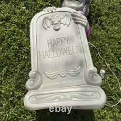 Vintage Grave Tombstone Skeleton Halloween Blow Mold 27