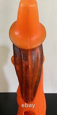 Vintage HALLOWEEN BLOW MOLD Tico WITCH HOLDING Small PUMPKIN 13 Light Up