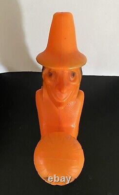 Vintage HALLOWEEN BLOW MOLD Tico WITCH HOLDING Small PUMPKIN 13 Light Up