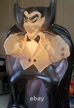 Vintage HUGE Count Dracula Vampire Lighted Halloween Blow Mold by Empire 36