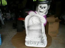 Vintage Halloween 27'' High Tombstone/ghost Plastic Blow Mold
