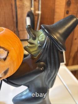 Vintage Halloween Black Witch/Green Face Pumpkin Tico Blow Mold 13 Tall Vintage Halloween Black Witch/Green Face Pumpkin Tico Blow Mold 13 Tall