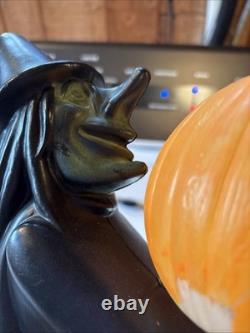 Vintage Halloween Black Witch/Green Face Pumpkin Tico Blow Mold 13 Tall Vintage Halloween Black Witch/Green Face Pumpkin Tico Blow Mold 13 Tall