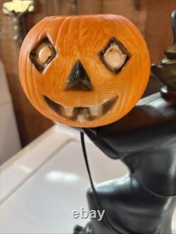 Vintage Halloween Black Witch/Green Face Pumpkin Tico Blow Mold 13 Tall Vintage Halloween Black Witch/Green Face Pumpkin Tico Blow Mold 13 Tall