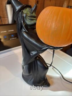 Vintage Halloween Black Witch/Green Face Pumpkin Tico Blow Mold 13 Tall Vintage Halloween Black Witch/Green Face Pumpkin Tico Blow Mold 13 Tall