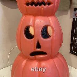 Vintage Halloween Blow Mold Don Featherstone Stacked Pumpkins Jack-O-Lantern