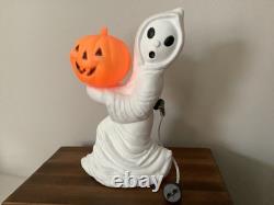 Vintage Halloween Blow Mold Ghost Holding Small Pumpkin 13