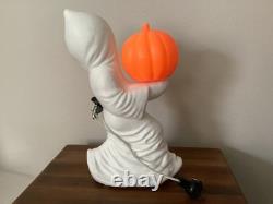 Vintage Halloween Blow Mold Ghost Holding Small Pumpkin 13