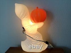 Vintage Halloween Blow Mold Ghost Holding Small Pumpkin 13