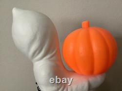 Vintage Halloween Blow Mold Ghost Holding Small Pumpkin 13