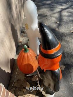 Vintage Halloween Blow Mold Ghost Pumpkin & Witch Lot of 3 Yard Decor Plastic Vintage Halloween Blow Mold Ghost Pumpkin & Witch Lot of 3 Yard Decor Plastic