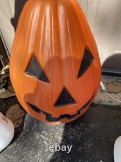 Vintage Halloween Blow Mold Ghost Pumpkin & Witch Lot of 3 Yard Decor Plastic Vintage Halloween Blow Mold Ghost Pumpkin & Witch Lot of 3 Yard Decor Plastic
