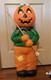 Vintage Halloween Blow Mold Pumpkin Head Scarecrow 31 Lighted Holds Sign Bright