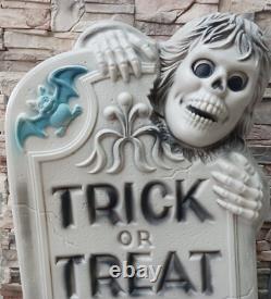 Vintage Halloween Blow Mold Trick Or Treat Tombstone 29 General Foam Plastics Vintage Halloween Blow Mold Trick Or Treat Tombstone 29 General Foam Plastics