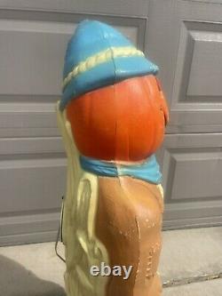 Vintage Halloween Empire Blow Mold 34 Pumpkin Head Scarecrow Tested & Working