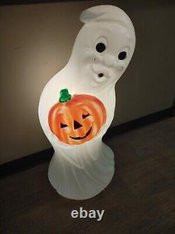 Vintage Halloween Ghost Pumpkin Light Up Blow Mold 34 Porch Home Decor