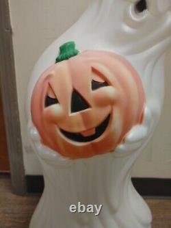 Vintage Halloween Ghost Pumpkin Light Up Blow Mold 34 Porch Home Decor