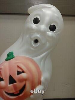 Vintage Halloween Ghost Pumpkin Light Up Blow Mold 34 Porch Home Decor