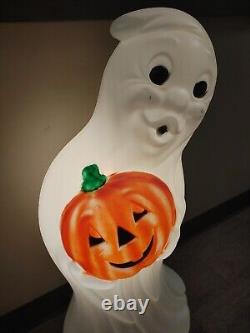 Vintage Halloween Ghost Pumpkin Light Up Blow Mold 34 Porch Home Decor