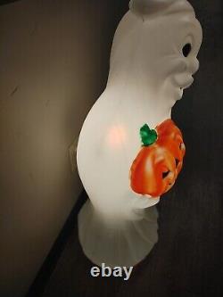 Vintage Halloween Ghost Pumpkin Light Up Blow Mold 34 Porch Home Decor